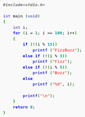 FizzBuzz in C