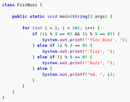 FizzBuzz in Java